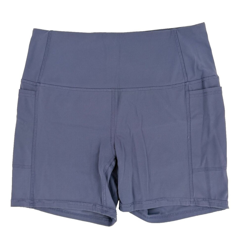 RBX Active Womens Medium Blue Bike Shorts High Rise Pockets‎ Stretch